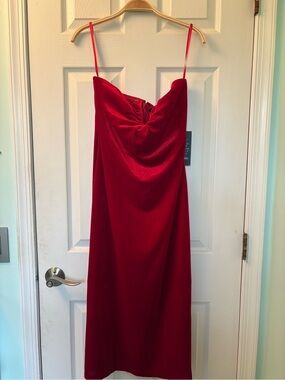 White House Black Market Vermilion Cowl Neck Satin Midi Dress